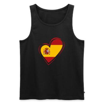 Spanien Herz - Männer Premium Bio Tank Top - Schwarz - Vorne - Michal (187cm)