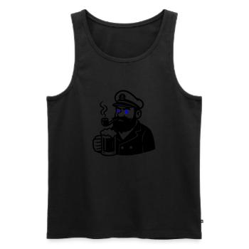 Capitaine Bière - Débardeur bio Premium Homme - noir - Devant - Michal (187cm)