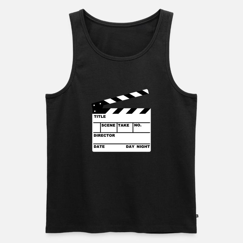 Klappe - clapperboard - Männer Premium Bio Tank Top - Schwarz