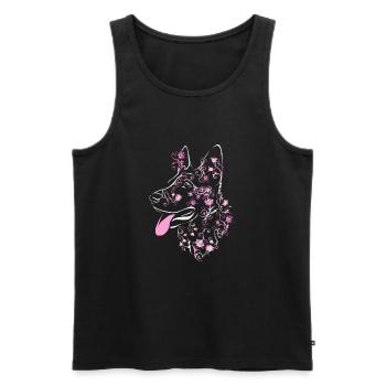 FlowerShepherd Rose - Men's Premium Organic Tank Top - black - Front - Michal (187cm)