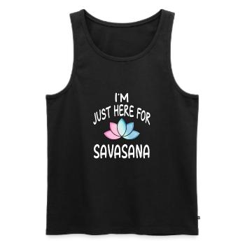 Yoga Savasana meditation - Men's Premium Organic Tank Top - black - Front - Michal (187cm)