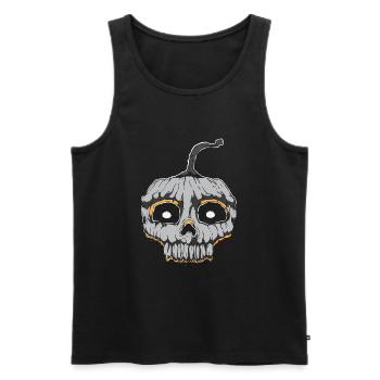 Citrouille d'Halloween - Débardeur bio Premium Homme - noir - Devant - Michal (187cm)