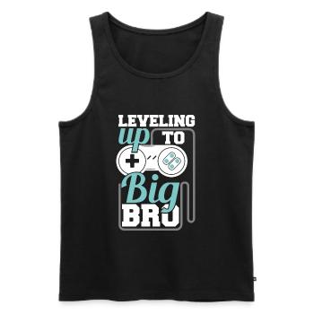 Niveler jusqu'à Big Bro - Big Brother Gamer - Débardeur bio Premium Homme - noir - Devant - Michal (187cm)