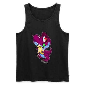 cute dino with banana ice cream | Ice cream lover - Men's Premium Organic Tank Top - black - Front - Michal (187cm)