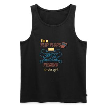Ich bin ein Flip Flop und Fischer Mädchen - Männer Premium Bio Tank Top - Schwarz - Vorne - AI Model Male 178 light (178cm)