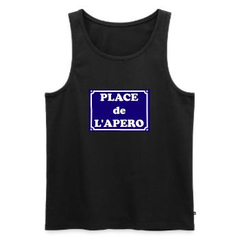 Platte anstelle der Aperitif - Männer Premium Bio Tank Top - Schwarz - Vorne - AI Model Male 178 light (178cm)