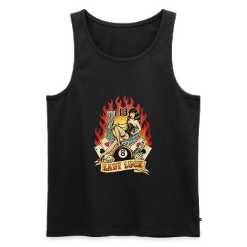 LADY LUCK TATTOO - Men's Premium Organic Tank Top - black - Front - Michal (187cm)