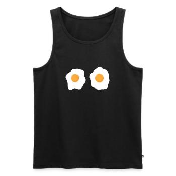 zwei Spiegeleier - Männer Premium Bio Tank Top - Schwarz - Vorne - AI Model Male 178 light (178cm)