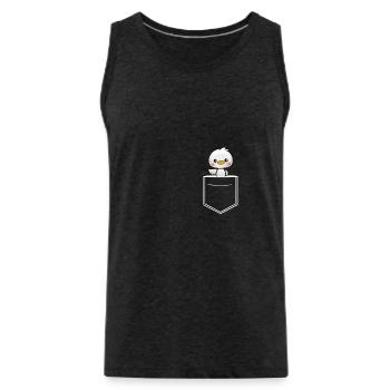 Brusttasche Ente - Männer Premium Bio Tank Top - Anthrazit - Vorne - Alexander (188cm)