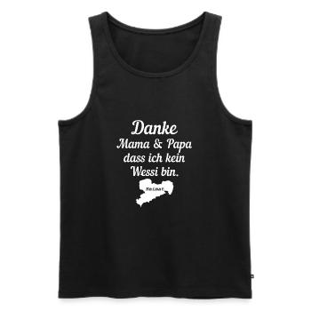 Danke Mama Und Papa Dass Ich Kein Wessi Bin - Männer Premium Bio Tank Top - Schwarz - Vorne - AI Model Male 178 light (178cm)
