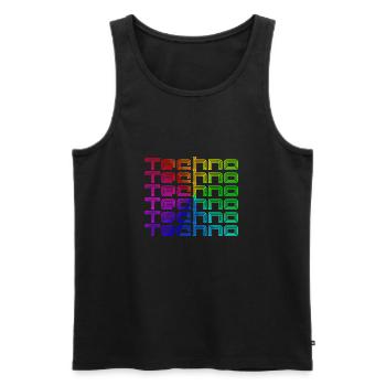 Techno Musik Bass Regenbogen Neon Geschenk - Männer Premium Bio Tank Top - Schwarz - Vorne - AI Model Male 178 light (178cm)