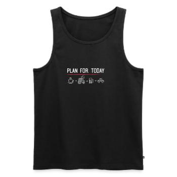 Plan for today - farmer, farmer, farmer - Men's Premium Organic Tank Top - black - Front - Michal (187cm)