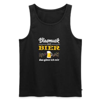 Blasmusik und Bier - Oldies, Schlager - Männer Premium Bio Tank Top - Schwarz - Vorne - AI Model Male 178 light (178cm)