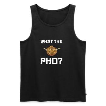 what the pho - Vietnam, soup, noodle soup - Männer Premium Bio Tank Top - Schwarz - Vorne - Michal (187cm)