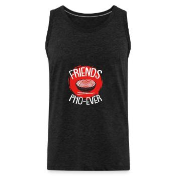 Friends Pho Ever - Vietnam, soupe, soupe aux nouilles - Débardeur bio Premium Homme - charbon - Devant - Alexander (188cm)