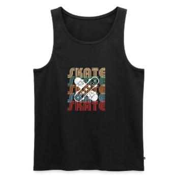 Skaters - skateboard, board, halfpipe - Men's Premium Organic Tank Top - black - Front - AI Model Male 178 light (178cm)