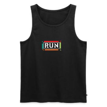 Course à pied - jogging, course à pied, marathon - Débardeur bio Premium Homme - noir - Devant - AI Model Male 178 light (178cm)