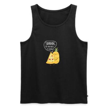 Pizza Pineapple Hawaii - Italy, Gift - Men's Premium Organic Tank Top - black - Front - Michal (187cm)