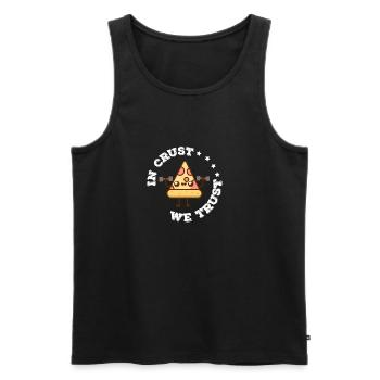 Crust we trust - pizza, italy, gift - Men's Premium Organic Tank Top - black - Front - Michal (187cm)