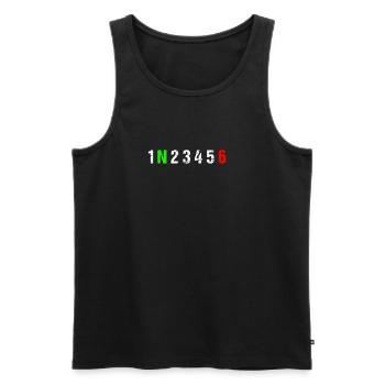 Gearshift - Biker, Motorcycle, Race - Men's Premium Organic Tank Top - black - Front - AI Model Male 178 light (178cm)