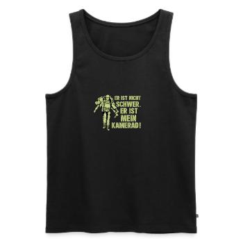 Er ist mein Kamerad - Fallschirmjäger, Bundeswehr - Männer Premium Bio Tank Top - Schwarz - Vorne - AI Model Male 178 light (178cm)