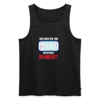 Which part do not you understand? - Ice Hockey, Ice - Men's Premium Organic Tank Top - black - Front - AI Model Male 178 light (178cm)