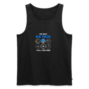 Pilot six pack - flying, plane, flying lesson - Men's Premium Organic Tank Top - black - Front - AI Model Male 178 light (178cm)