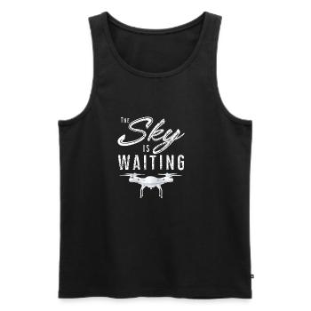 Sky is waiting - drone, quadrocopter, flight - Men's Premium Organic Tank Top - black - Front - Michal (187cm)