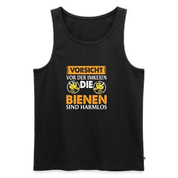 Beware of the beekeeper - honey bees - Men's Premium Organic Tank Top - black - Front - AI Model Male 178 light (178cm)