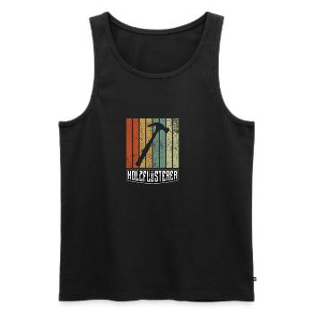 Holzflüsterer - Zimmerer Tischler - Männer Premium Bio Tank Top - Schwarz - Vorne - Michal (187cm)