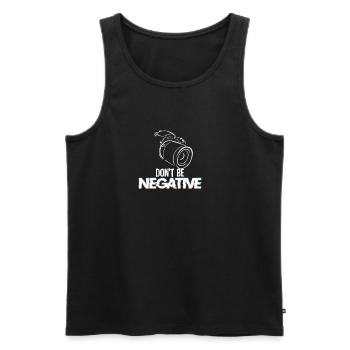 Dont be negative - Kamera, Bild - Männer Premium Bio Tank Top - Schwarz - Vorne - AI Model Male 178 light (178cm)