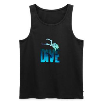 Dive - diving, divers, snorkeling - Men's Premium Organic Tank Top - black - Front - AI Model Male 178 light (178cm)