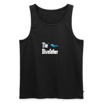 Divefather - diving, divers - Men's Premium Organic Tank Top - black - Front - AI Model Male 178 light (178cm)