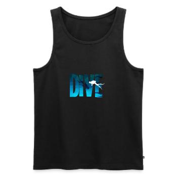 Dive - diving, divers, snorkeling - Men's Premium Organic Tank Top - black - Front - AI Model Male 178 light (178cm)