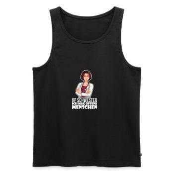 OP Schwester - Krankenschwester - Männer Premium Bio Tank Top - Schwarz - Vorne - Michal (187cm)