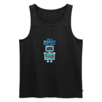 Im a robot beep - robot computer - Men's Premium Organic Tank Top - black - Front - AI Model Male 178 light (178cm)