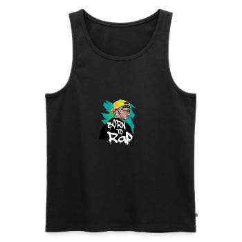 Born to rap - rapper - Men's Premium Organic Tank Top - black - Front - AI Model Male 178 light (178cm)