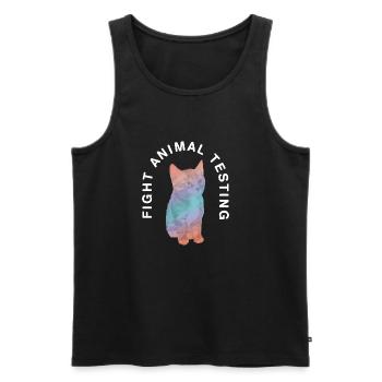 Fight animal testing I Tierversuche - Männer Premium Bio Tank Top - Schwarz - Vorne - AI Model Male 178 light (178cm)