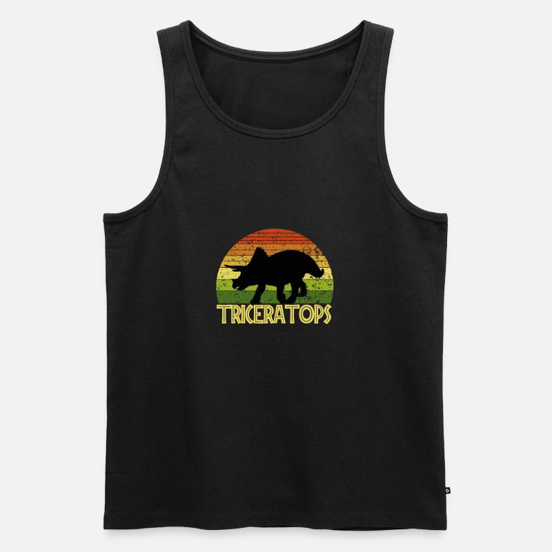 Triceratops - Männer Premium Bio Tank Top - Schwarz