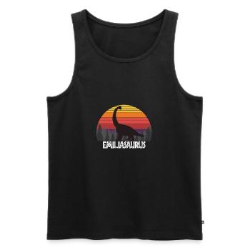 Emiliasaurus Emilia saurus dinosaur name birthday - Men's Premium Organic Tank Top - black - Front - AI Model Male 178 light (178cm)