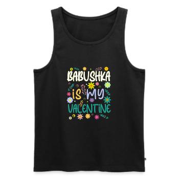 Babushka est mon cadeau de La Saint-Valentin Saint-Valentin - Débardeur bio Premium Homme - noir - Devant - AI Model Male 178 light (178cm)