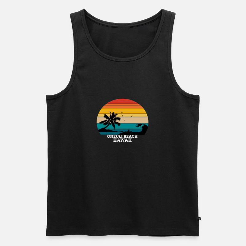 Oneuli Beach Hawaii gift - Männer Premium Bio Tank Top - Schwarz