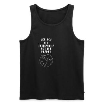 Destroy The Patriarchy Not The Planet Feminism - Men's Premium Organic Tank Top - black - Front - AI Model Male 178 light (178cm)
