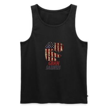 Patriotic Gran Dinosaur - Männer Premium Bio Tank Top - Schwarz - Vorne - AI Model Male 178 light (178cm)