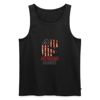 Patriotic Husband Dinosaur - Männer Premium Bio Tank Top - Schwarz - Vorne - AI Model Male 178 light (178cm)
