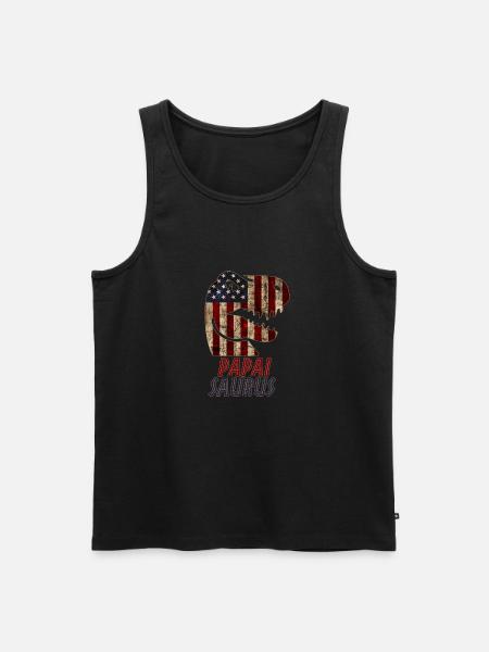 Patriotic Papai Dinosaur - Men's Premium Organic Tank Top - black