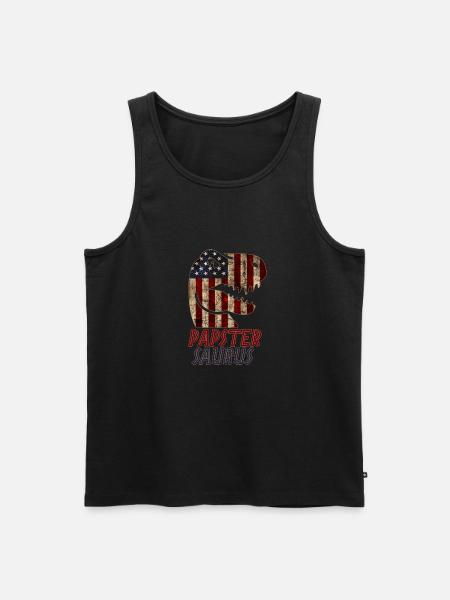 Patriotic Papster Dinosaur - Männer Premium Bio Tank Top - Schwarz