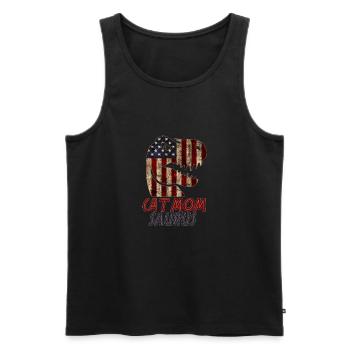 Chat patriotique maman Dinosaure - Débardeur bio Premium Homme - noir - Devant - Michal (187cm)