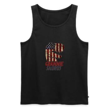 Patriotic Grannie Dinosaur - Männer Premium Bio Tank Top - Schwarz - Vorne - AI Model Male 178 light (178cm)