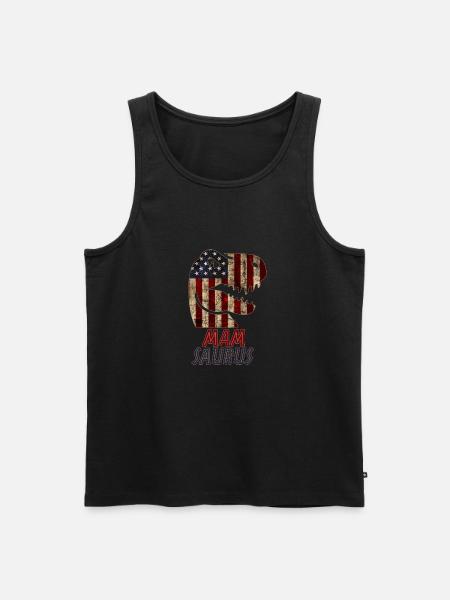 Patriotic Mam Dinosaur - Men's Premium Organic Tank Top - black